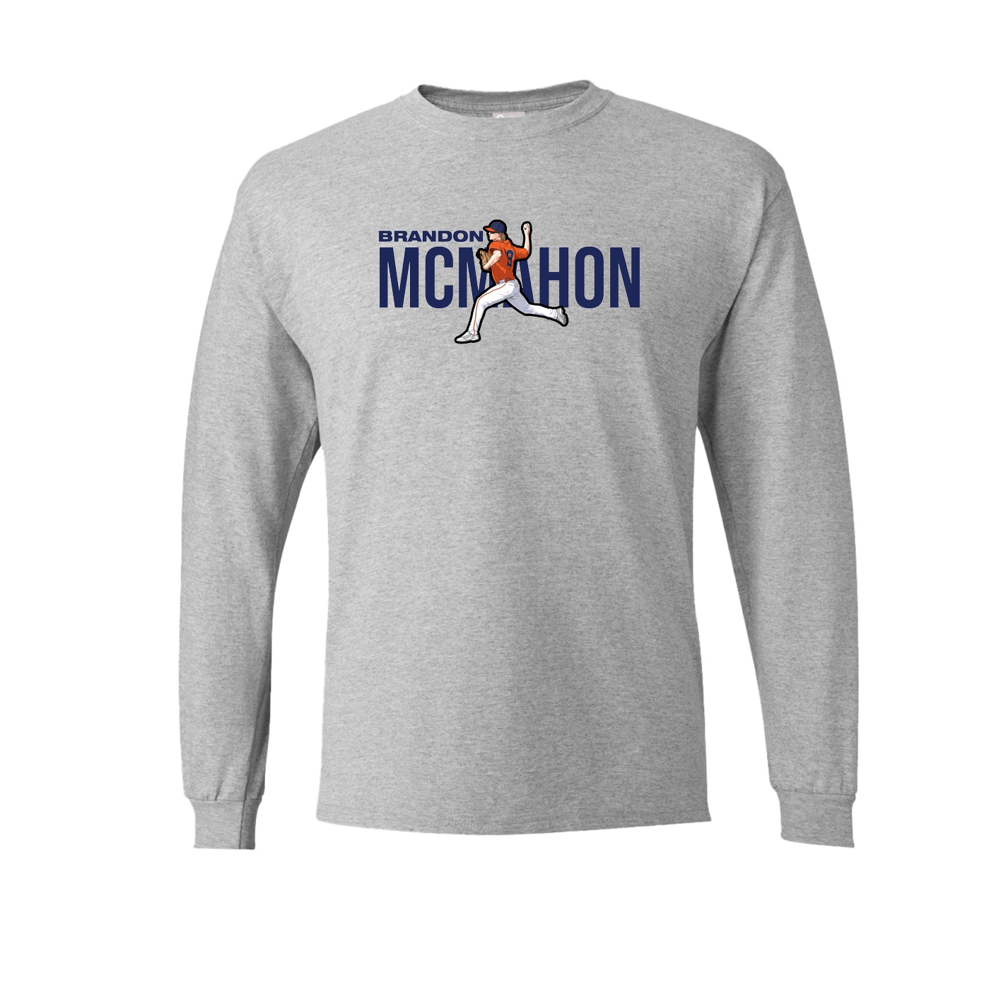 Long Sleeve Tee — Player Name in Grey