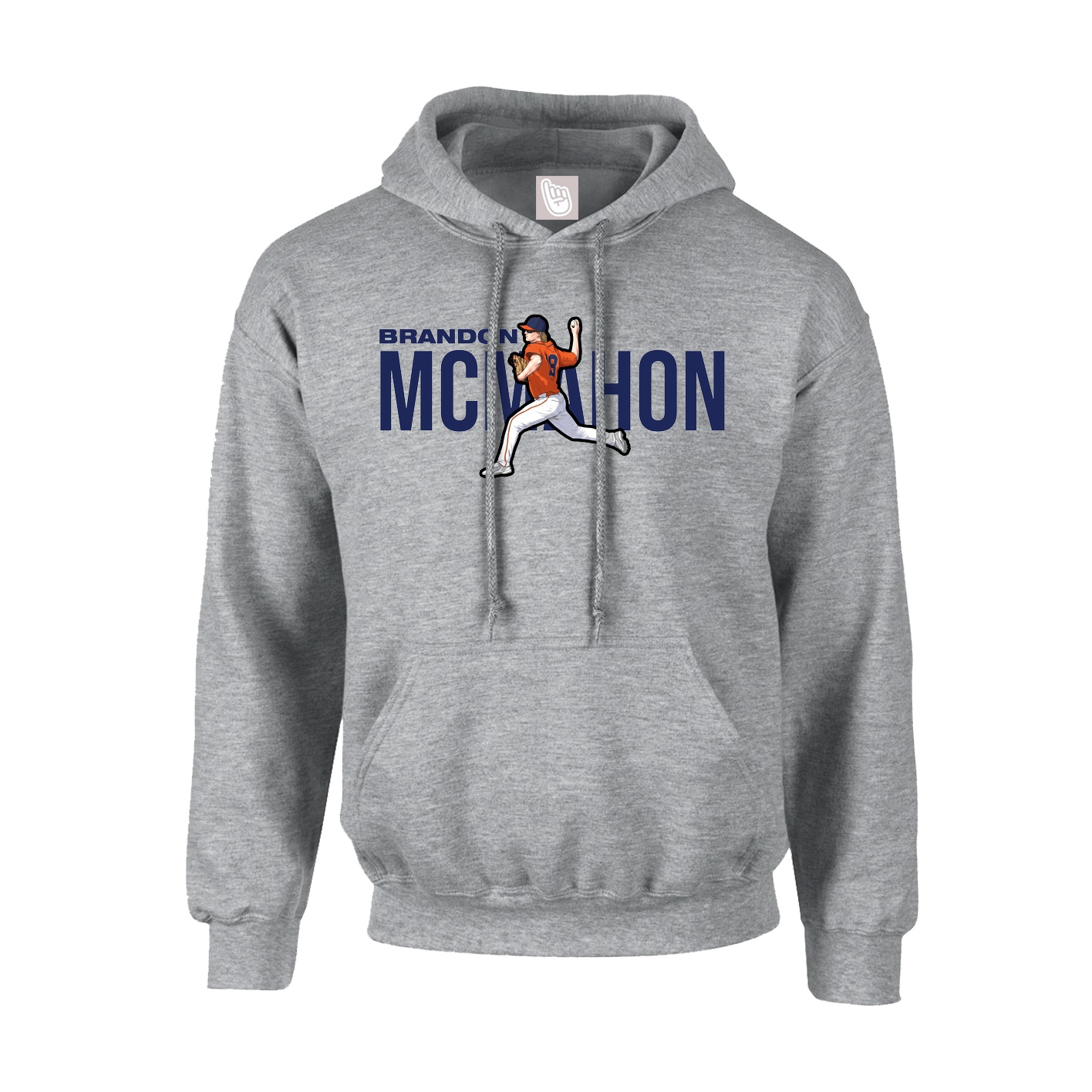 Youth Hoodie — Player Name in Grey