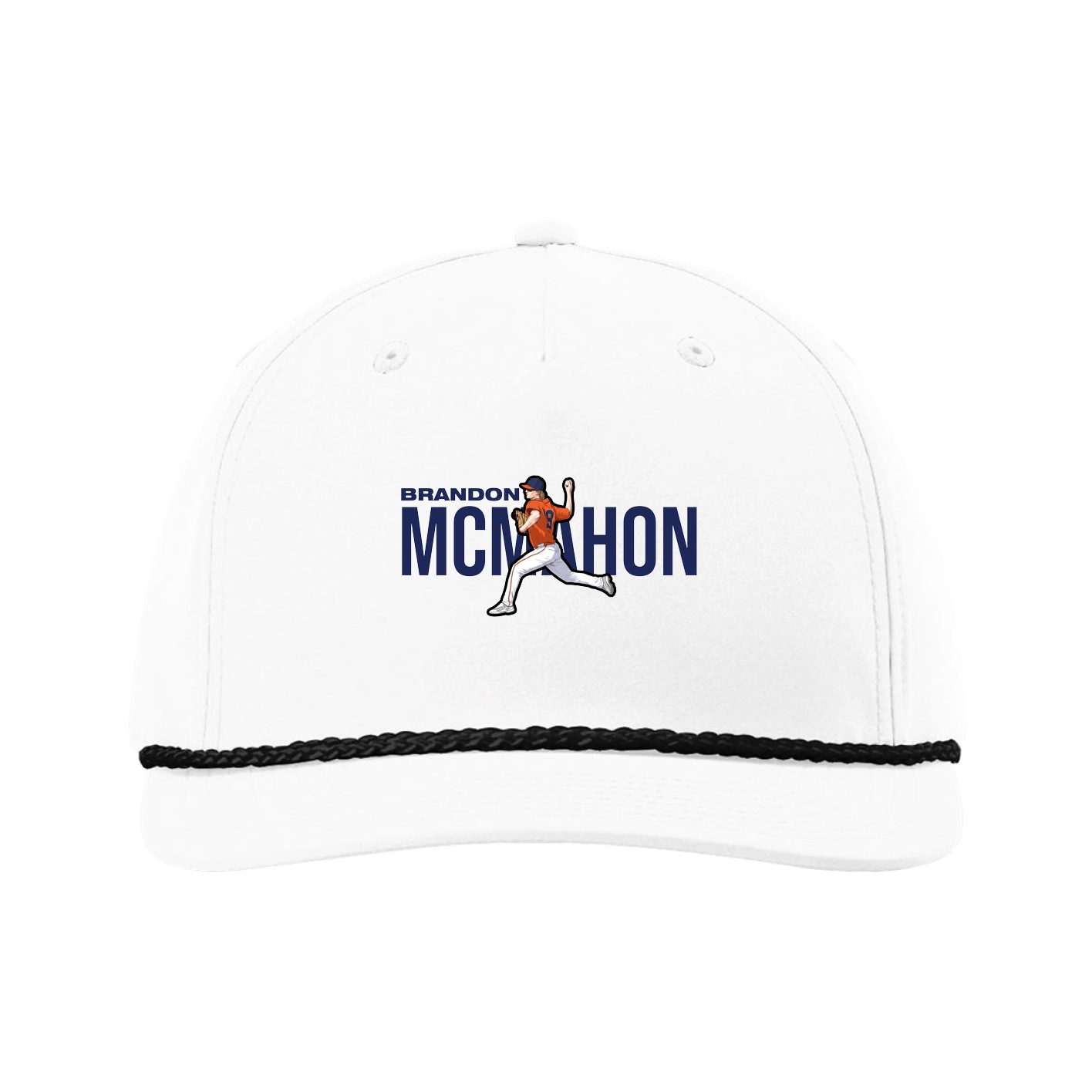 Five-Panel Classic Rope Cap — Player Name in White