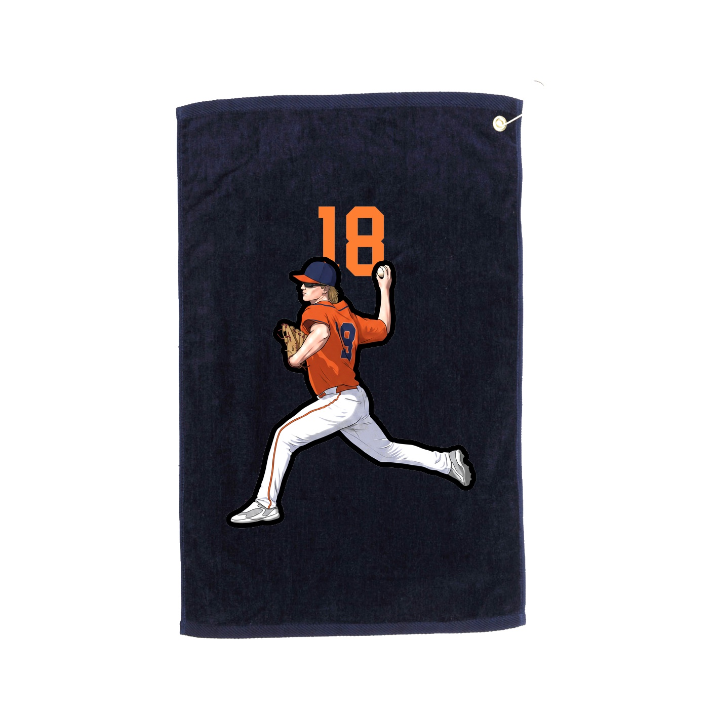 Golf Towel — Number Top in Navy