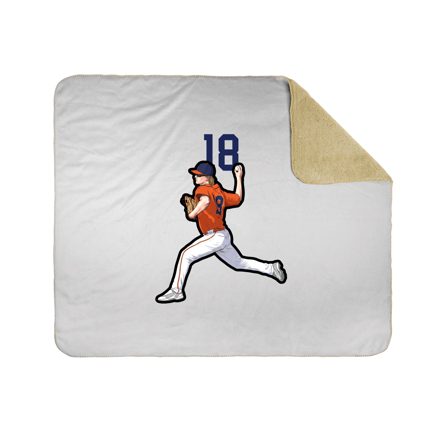 Throw Blanket — Number Top in White