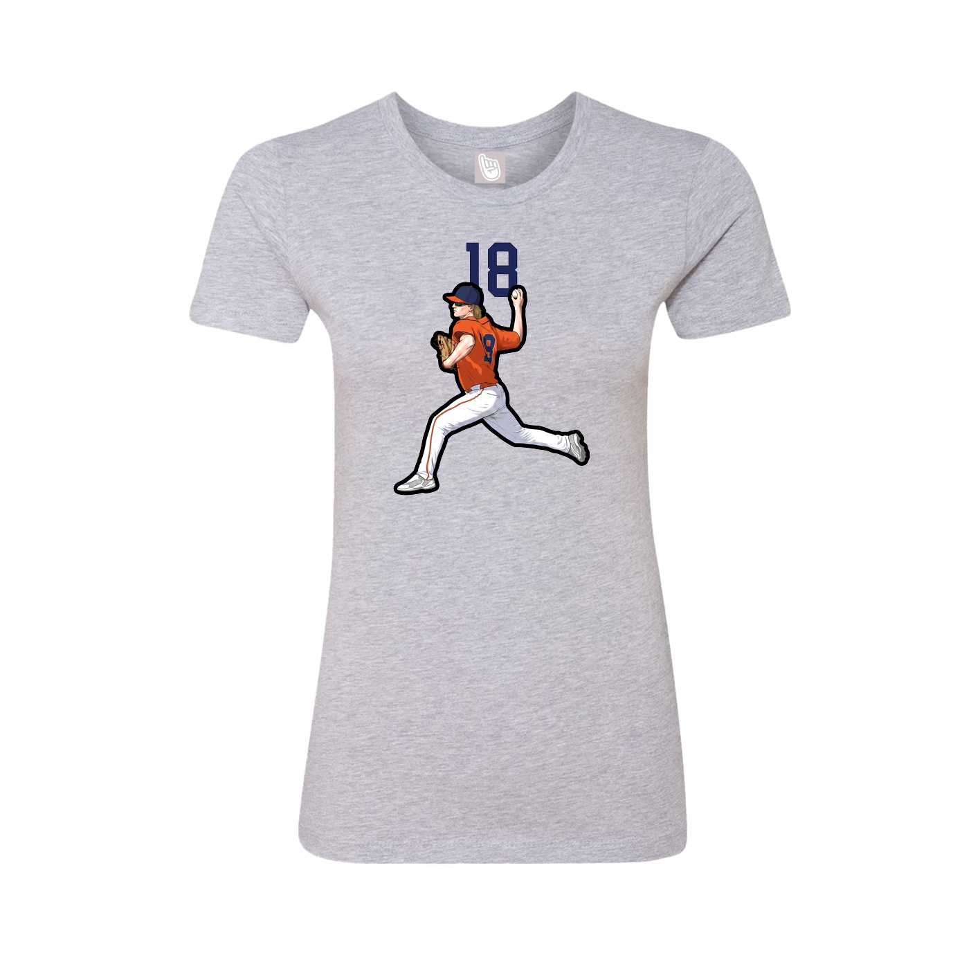 Fitted Women's Tee — Number Top in Grey