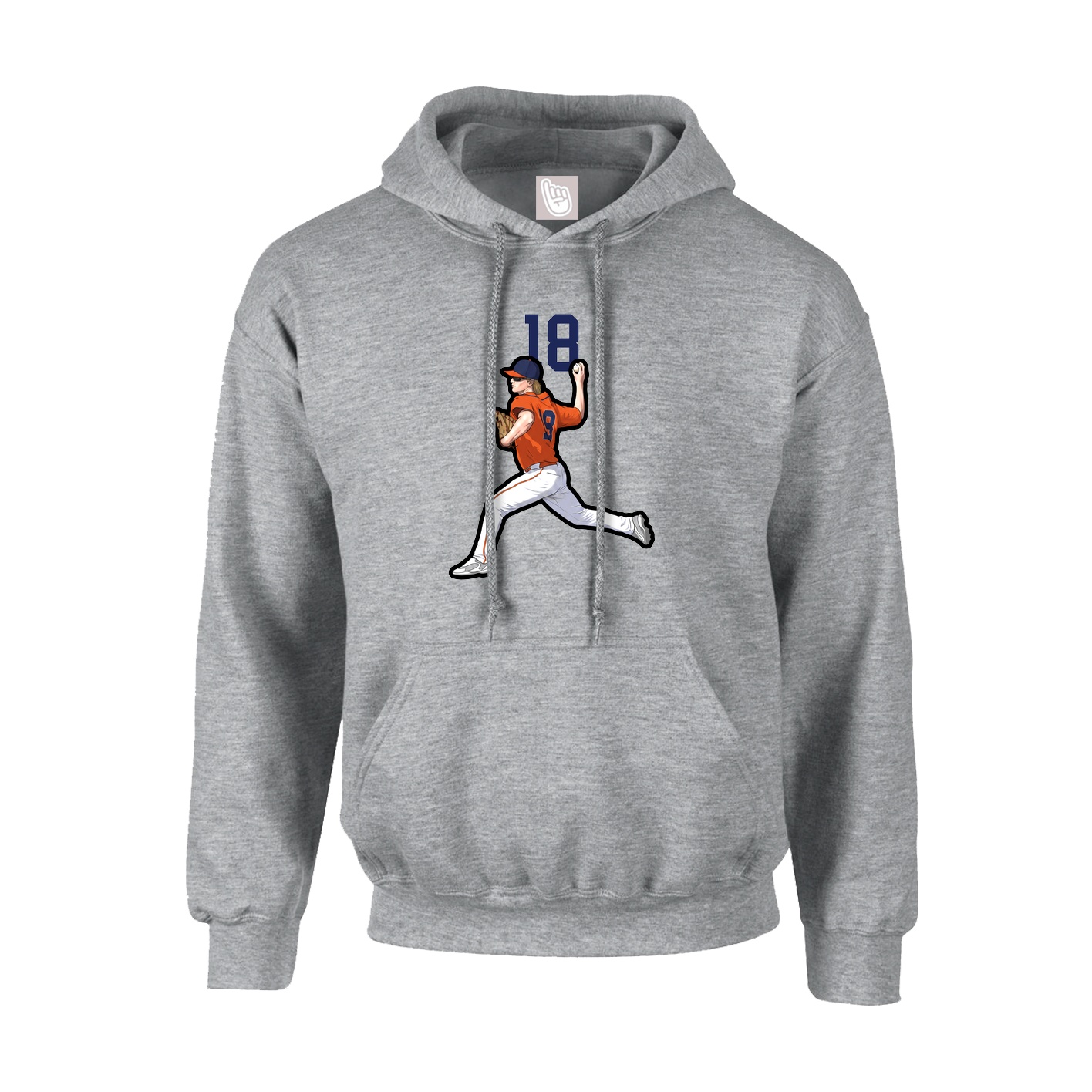 Youth Hoodie — Number Top in Grey