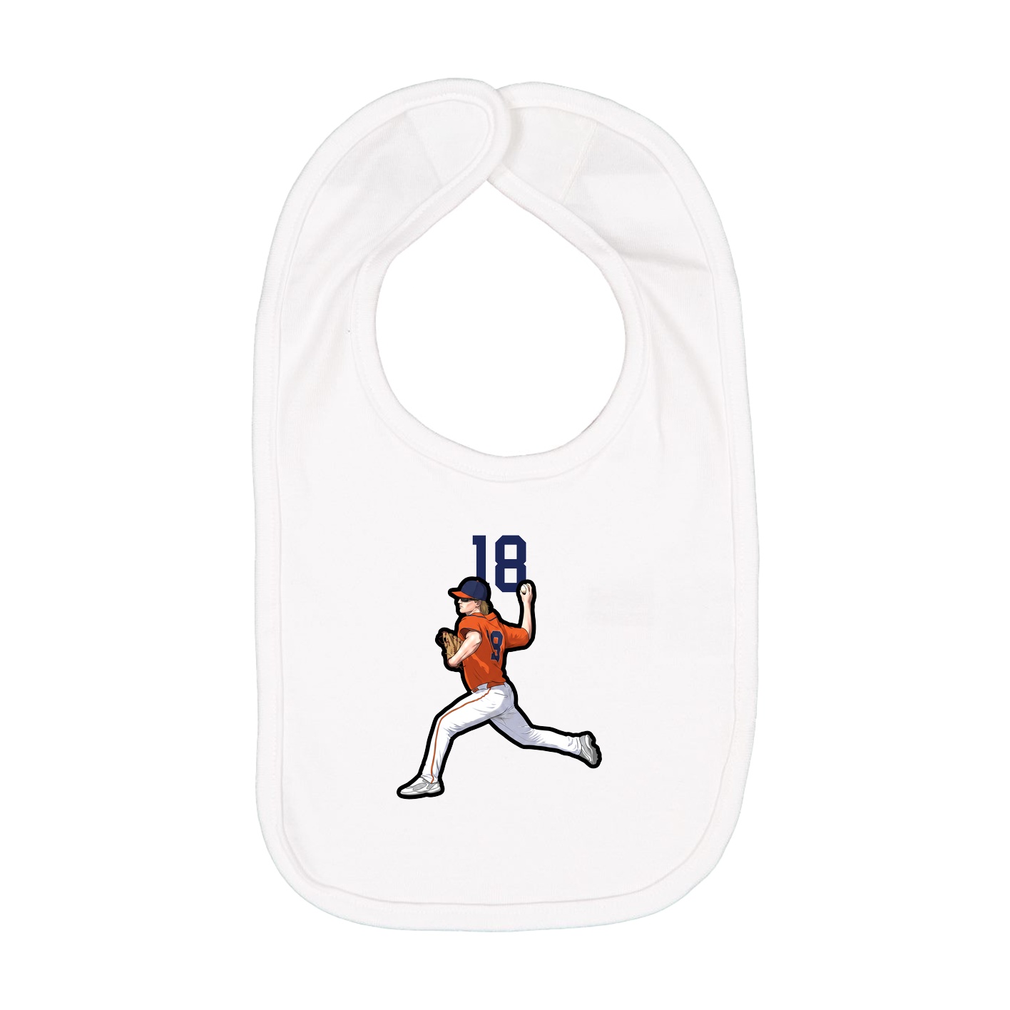 Infant Bib — Number Top in White