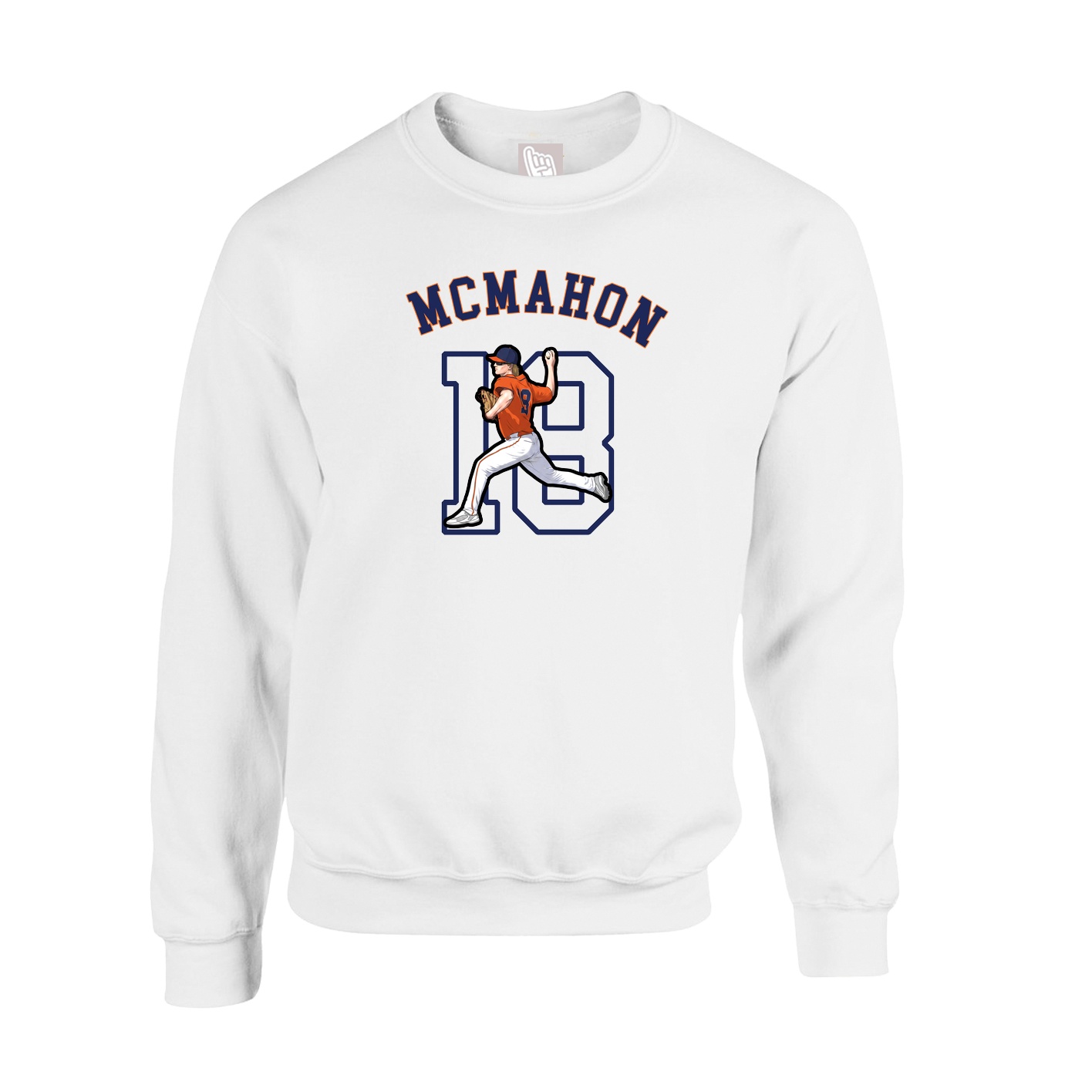 Fleece Crew — Shirsey Arch in White