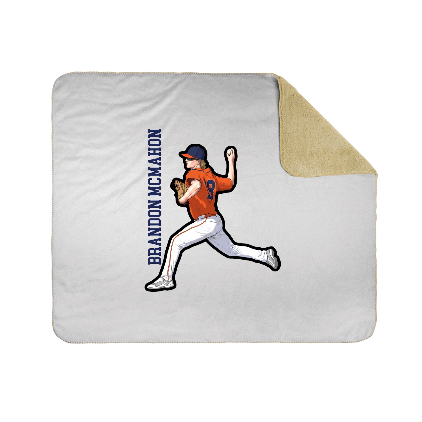 Throw Blanket — Name Vertical in White