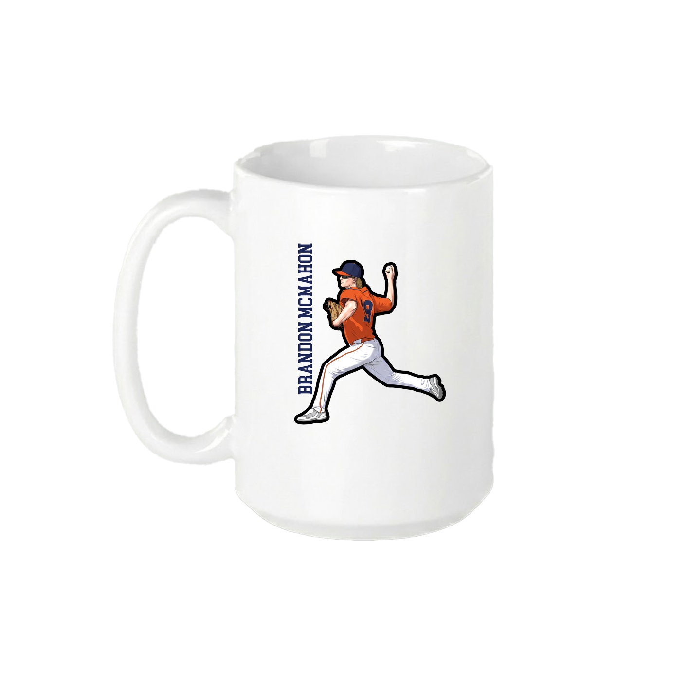 15oz Coffee Mug — Name Vertical in White