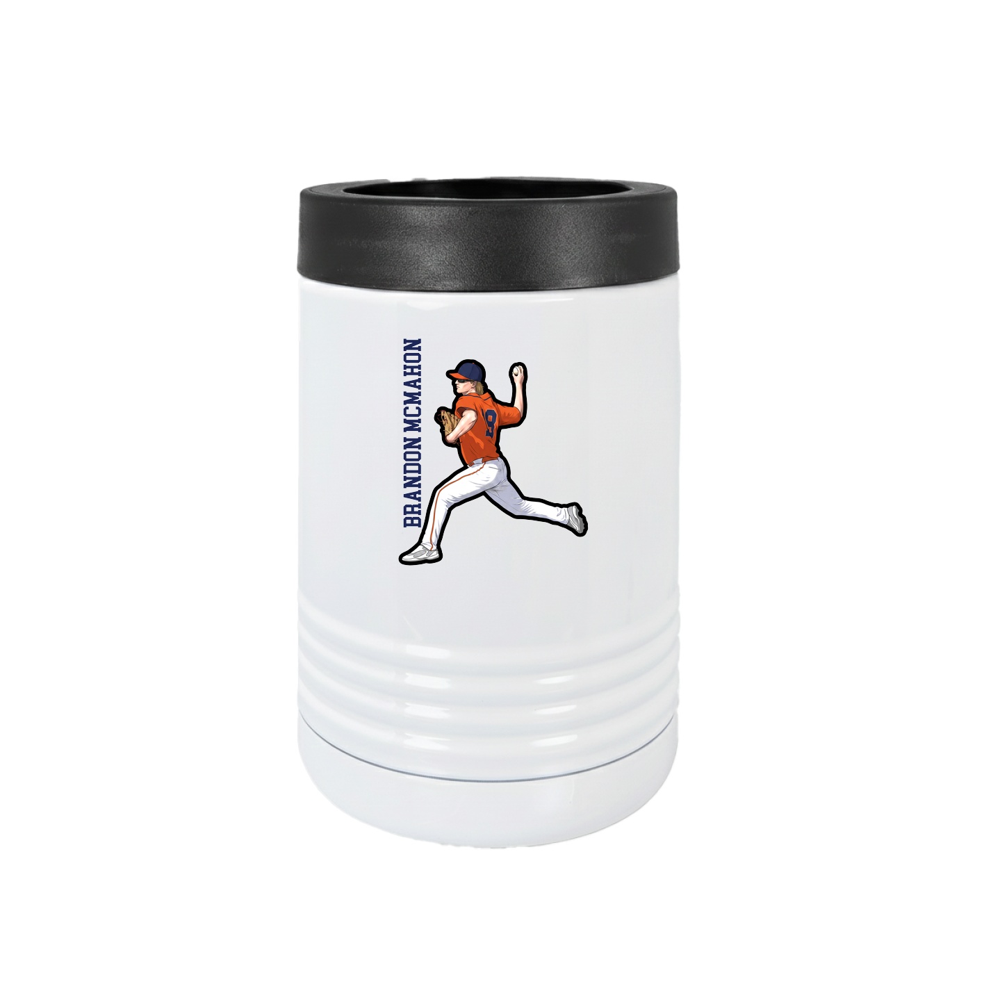Beverage Holder — Name Vertical in White
