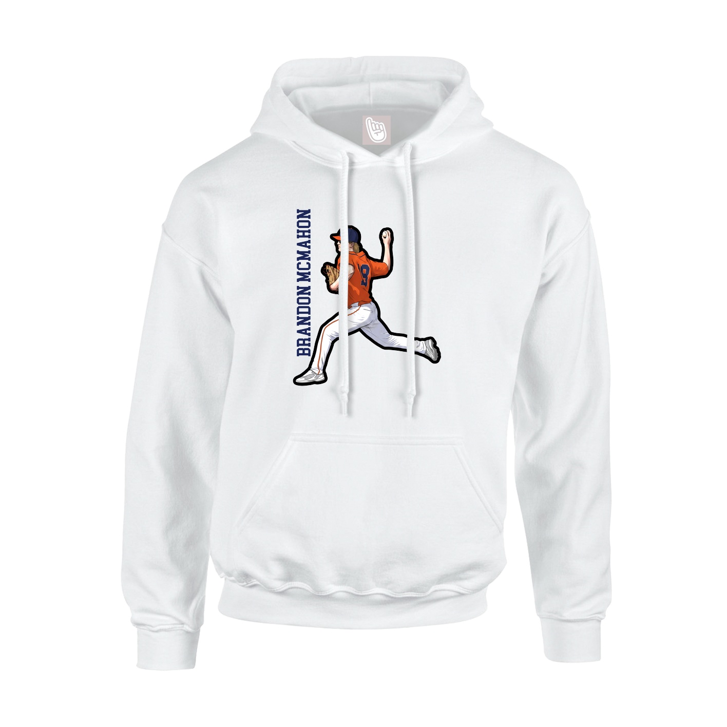 Youth Hoodie — Name Vertical in White