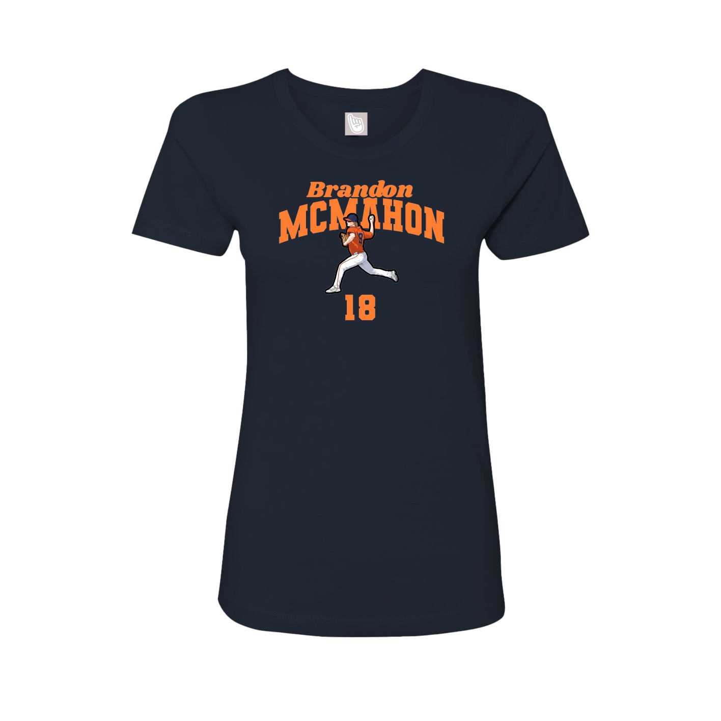 Fitted Women's Tee — Signature Arch in Navy