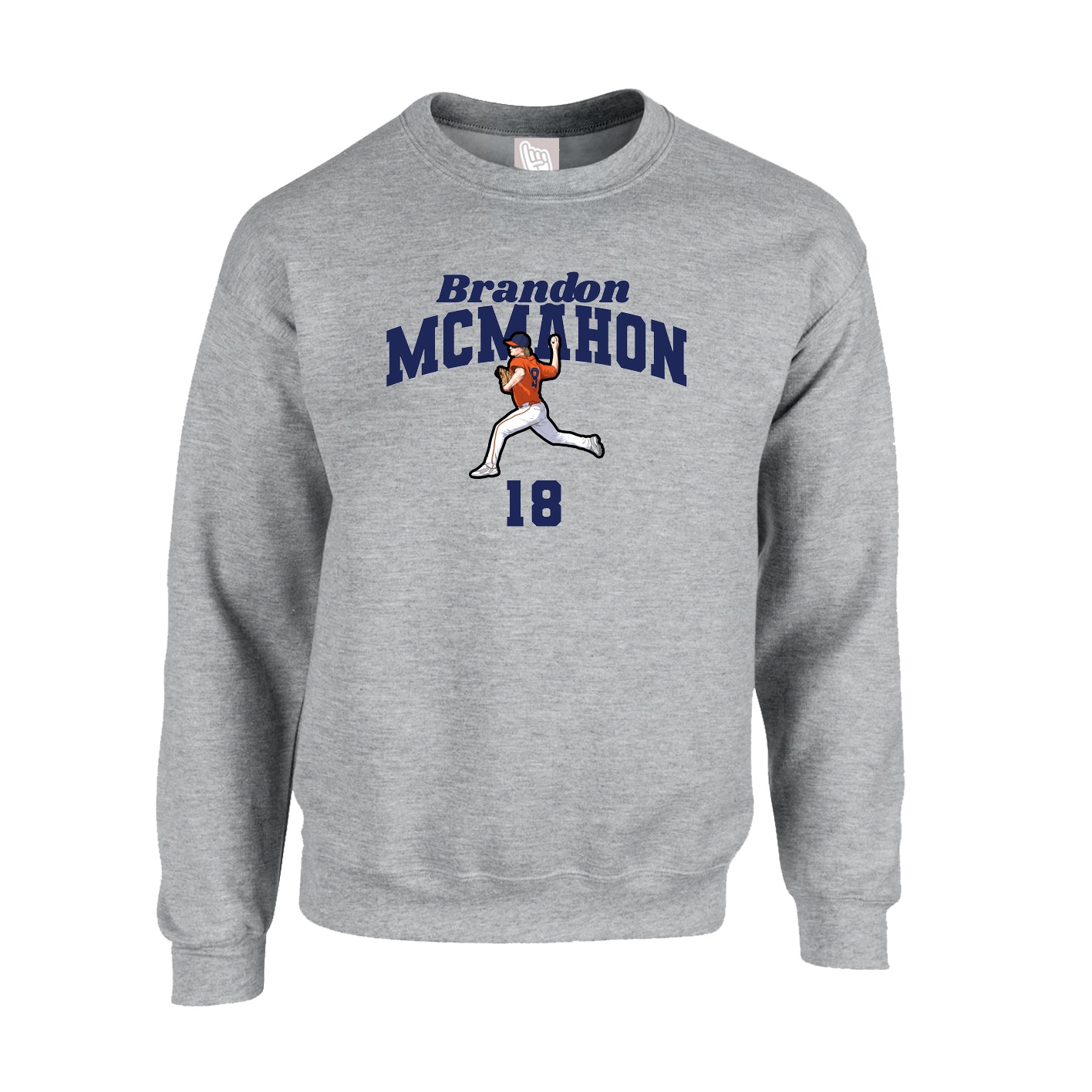Fleece Crew — Signature Arch in Grey