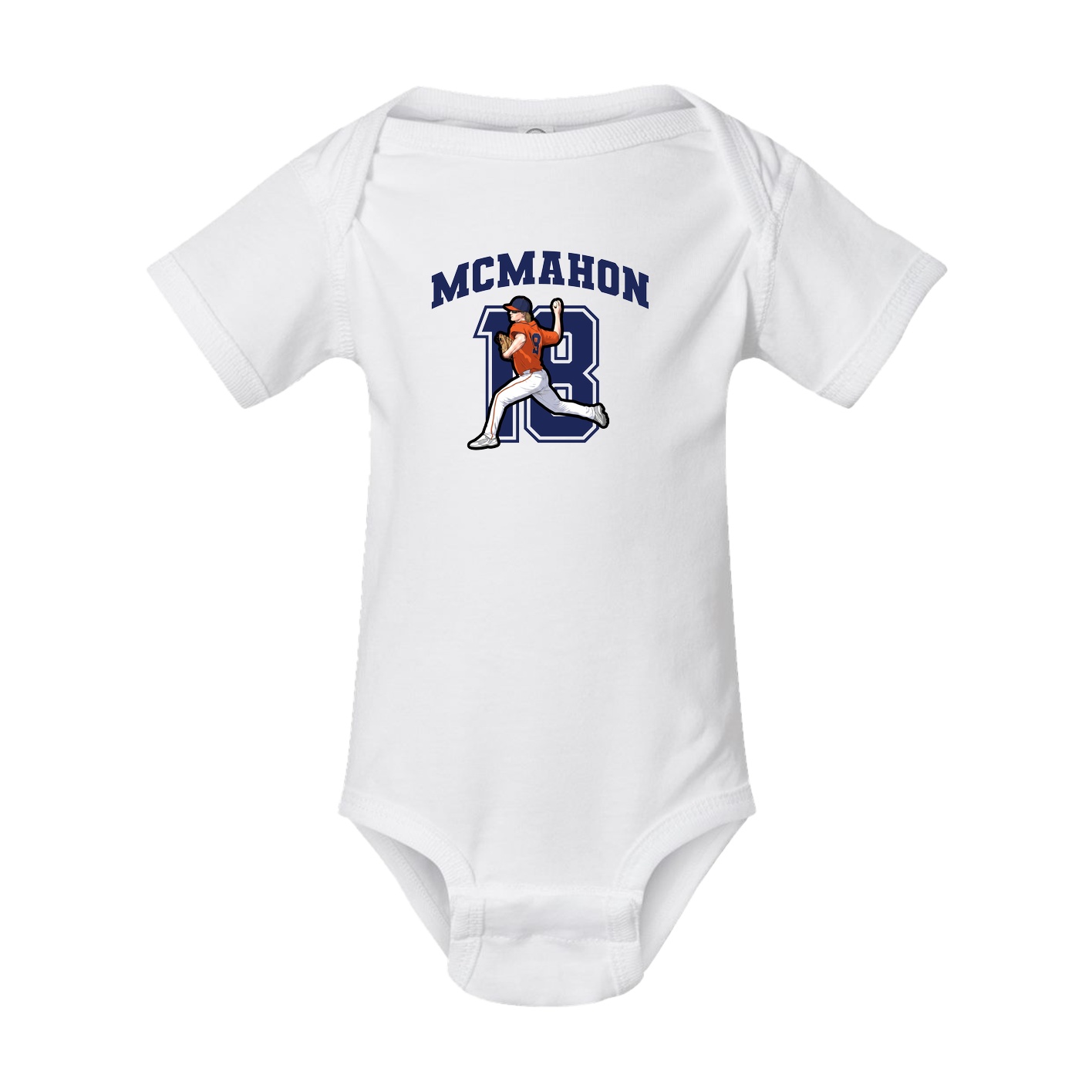 Baby Onesie — Number in White
