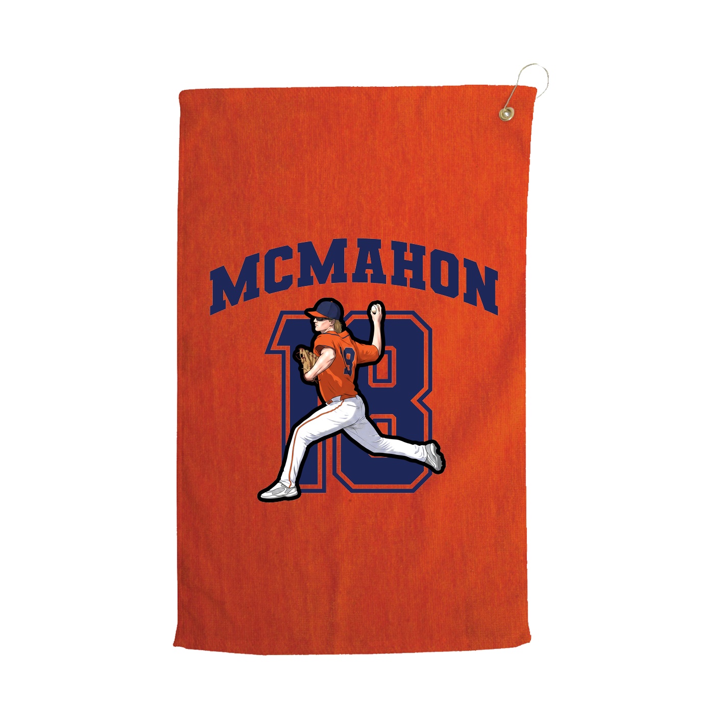 Golf Towel — Number in Orange