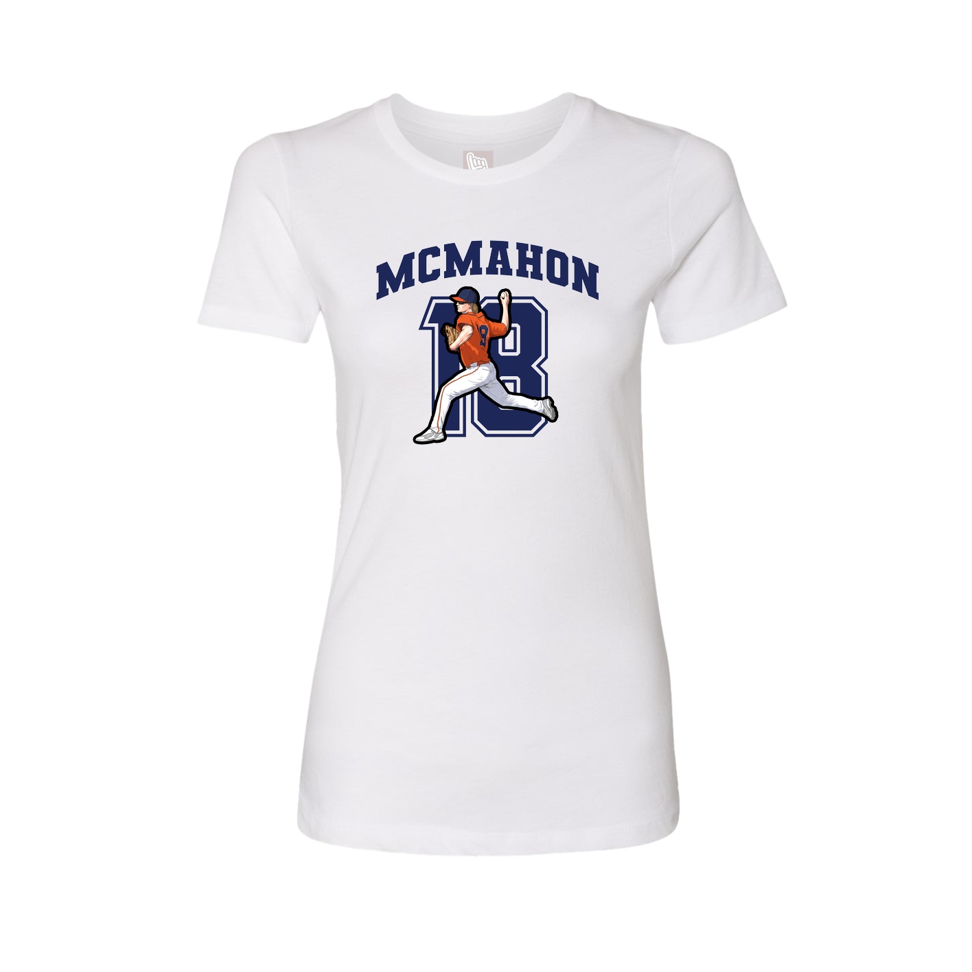 Fitted Women's Tee — Number in White