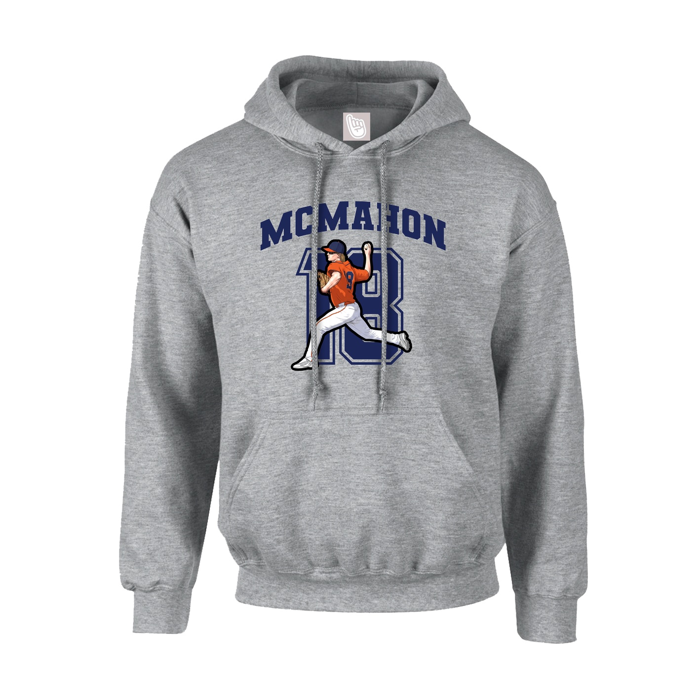 Hoodie — Number in Grey
