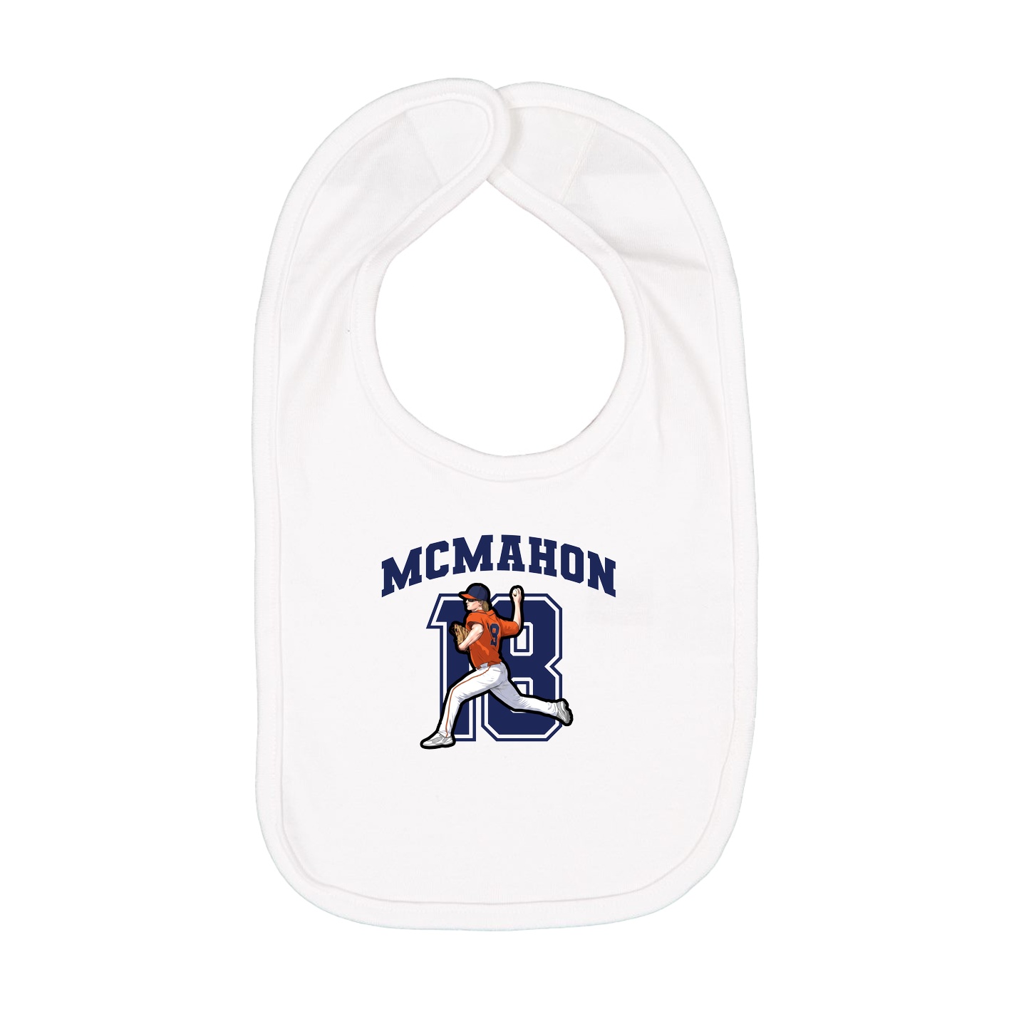 Infant Bib — Number in White