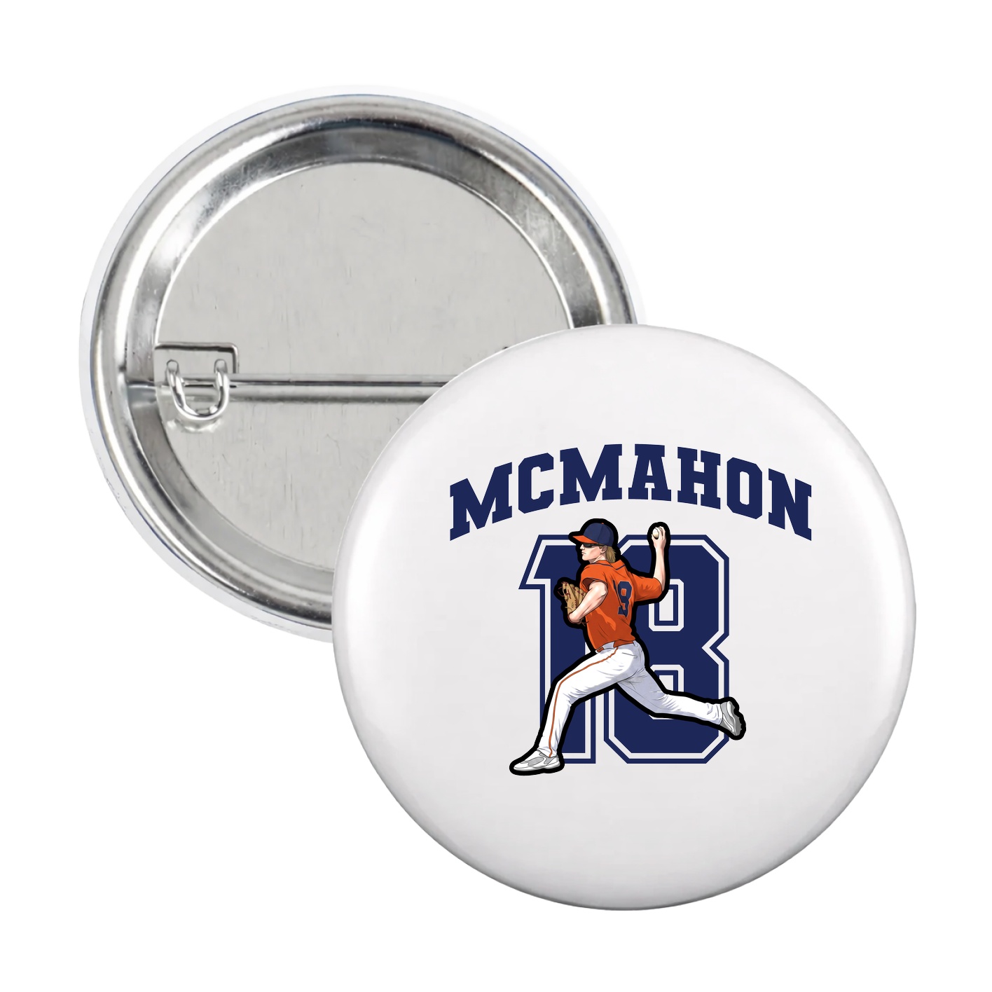 Game Day Button — Number in White
