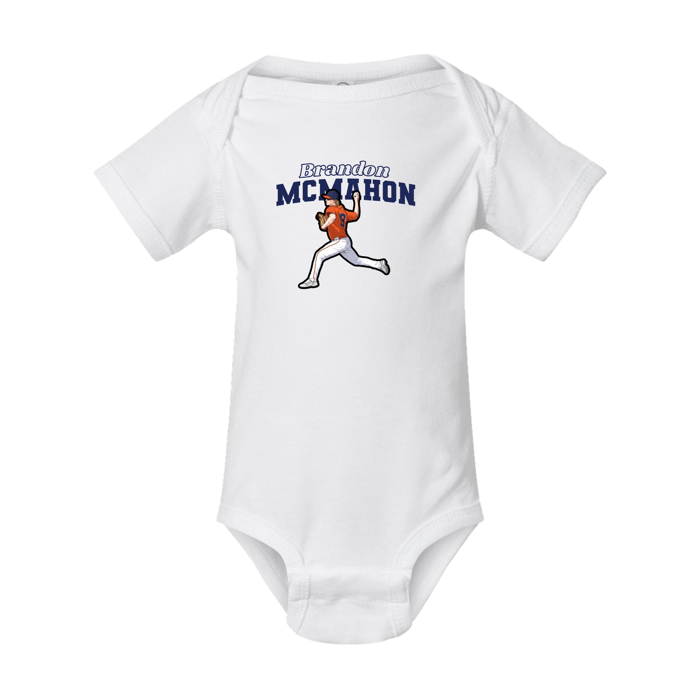 Baby Onesie — Name Arch in White