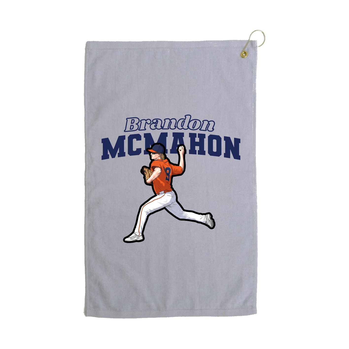Golf Towel — Name Arch in Grey