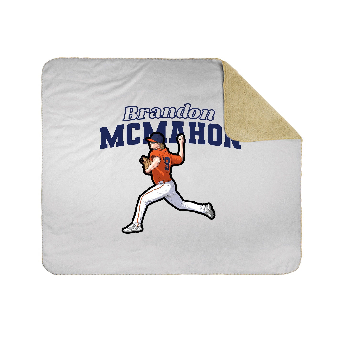 Throw Blanket — Name Arch in White