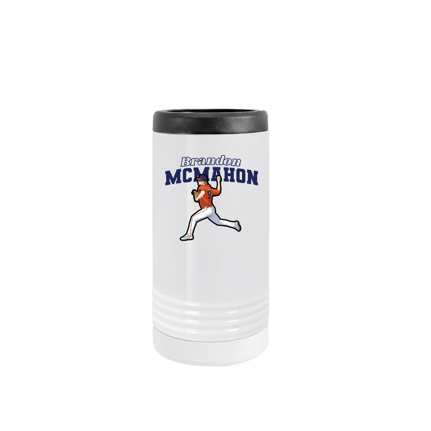 Slim Beverage Holder — Name Arch in White