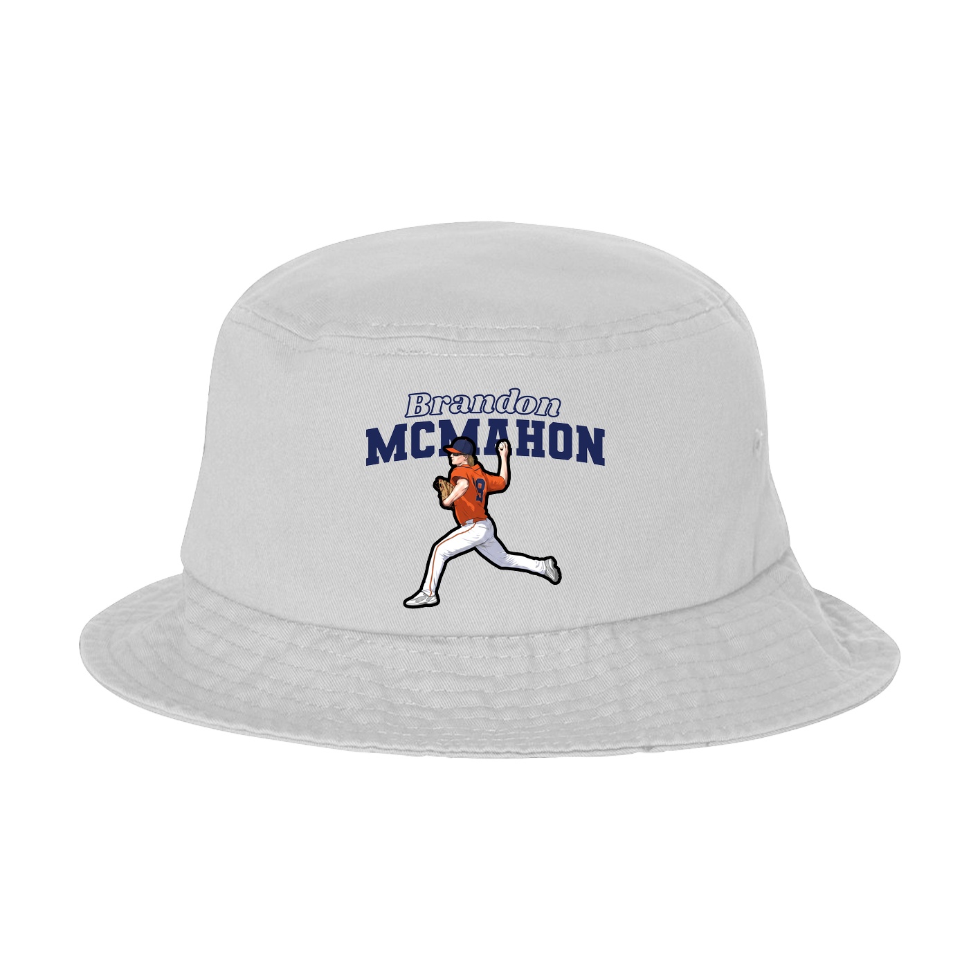 Bucket Cap — Name Arch in White