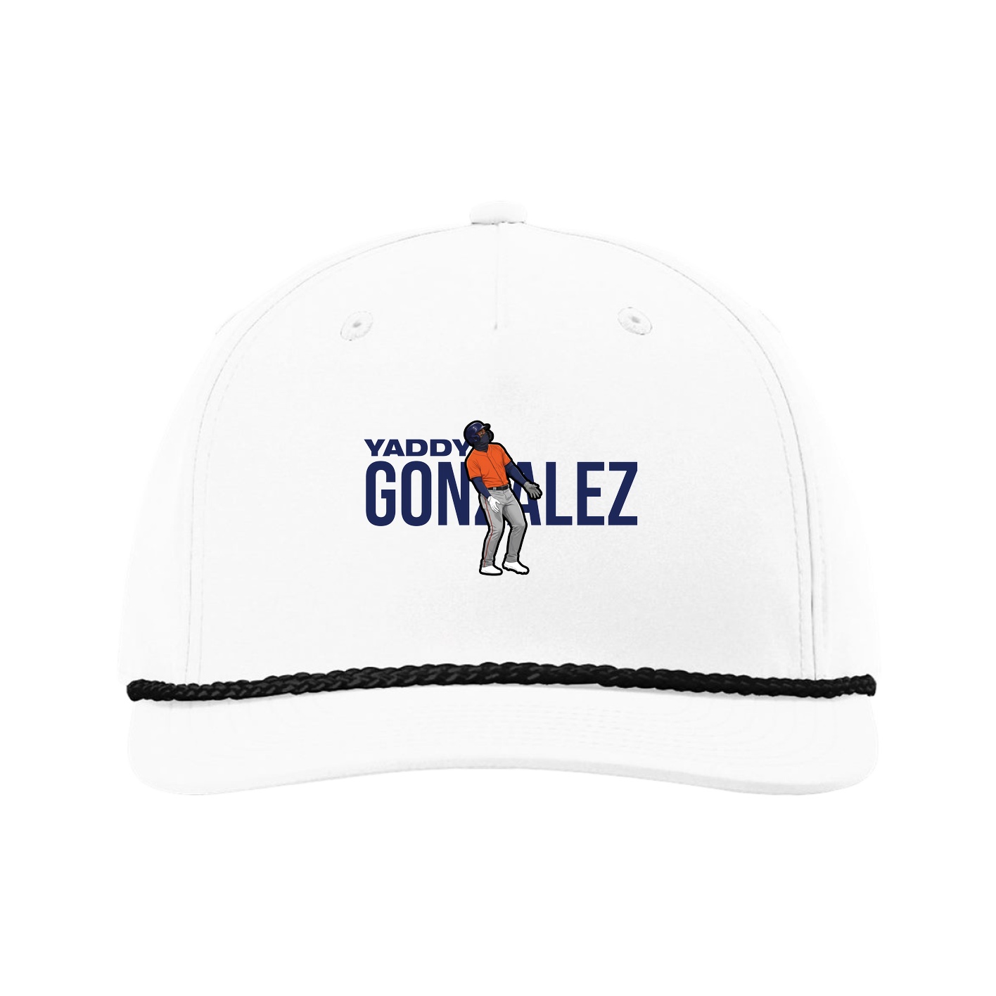 Five-Panel Classic Rope Cap — Player Name in White