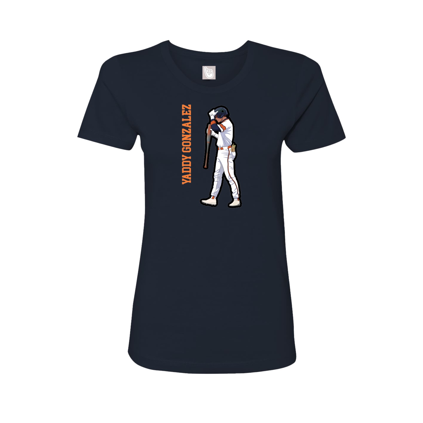 Fitted Women's Tee — Name Vertical in Navy