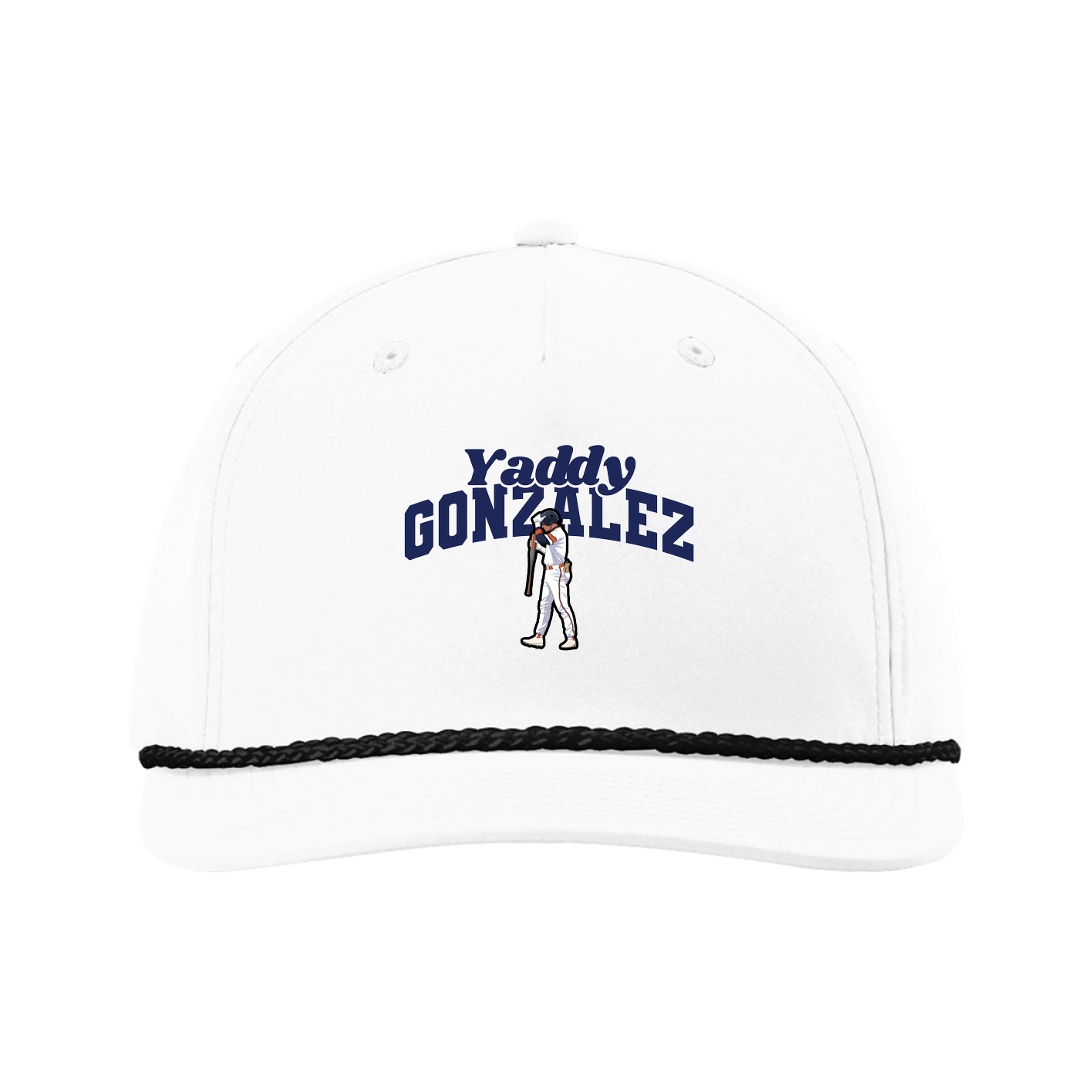 Five-Panel Classic Rope Cap — Signature Arch in White