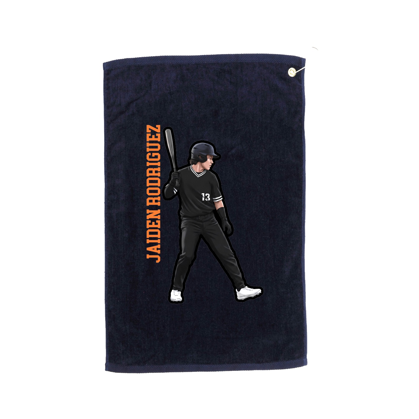 Golf Towel — Name Vertical in Navy