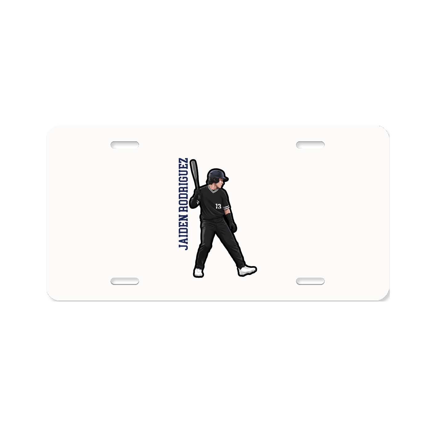 License Plate — Name Vertical in Classic
