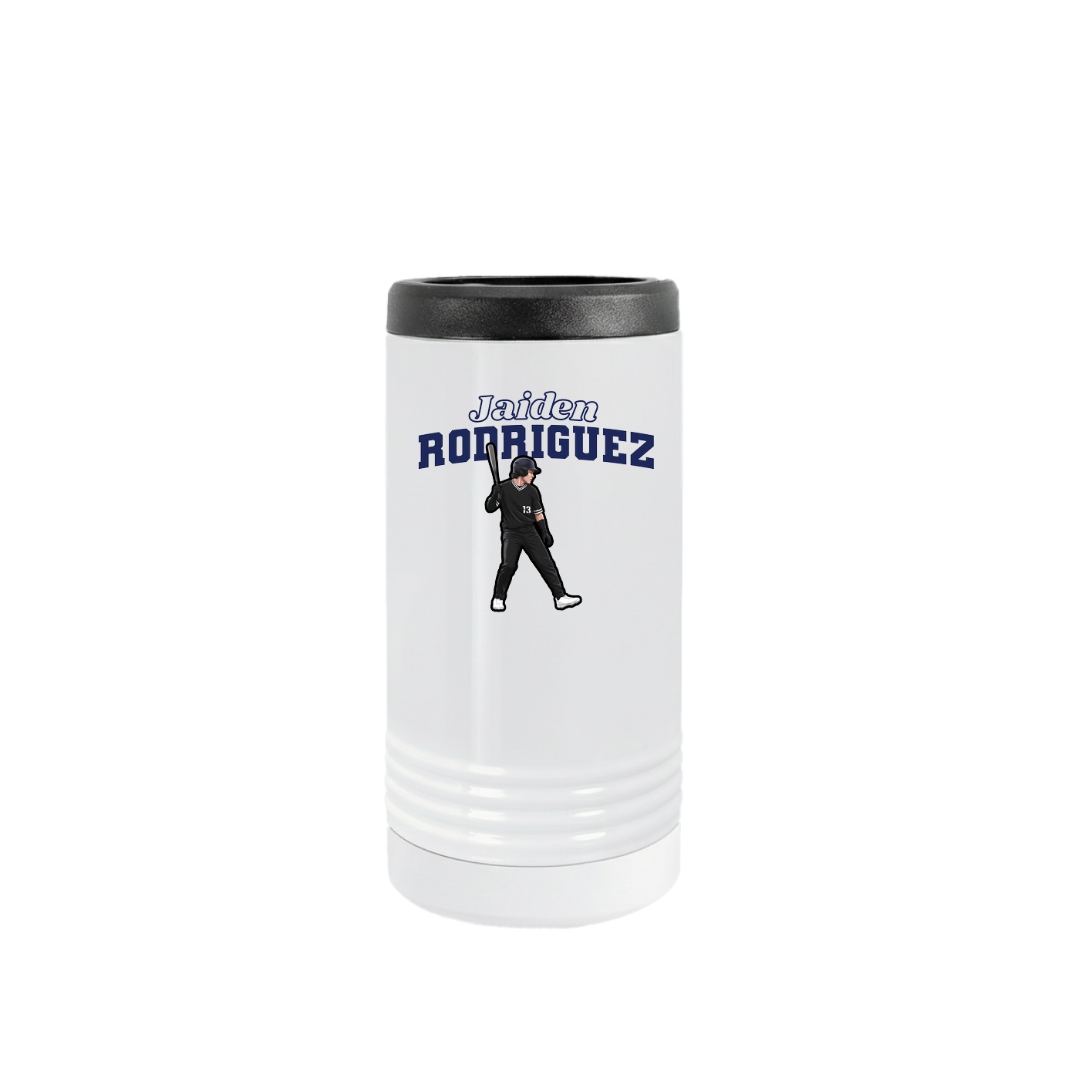 Slim Beverage Holder — Name Arch in White