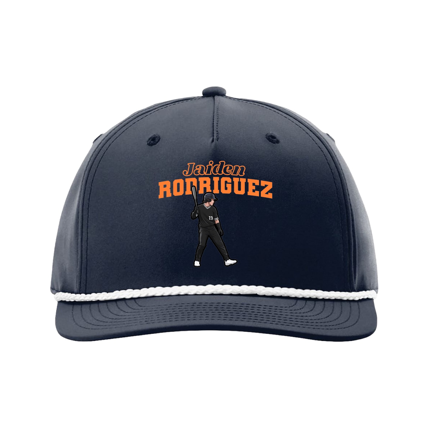 Five-Panel Classic Rope Cap — Name Arch in Navy