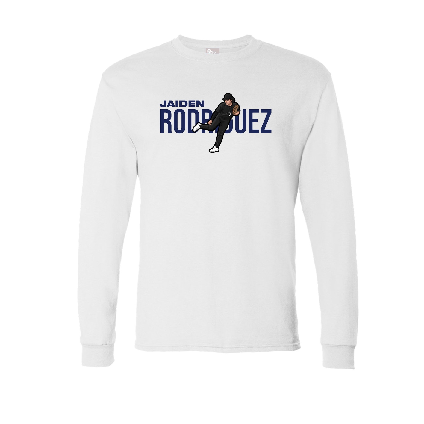 Long Sleeve Tee — Player Name in White