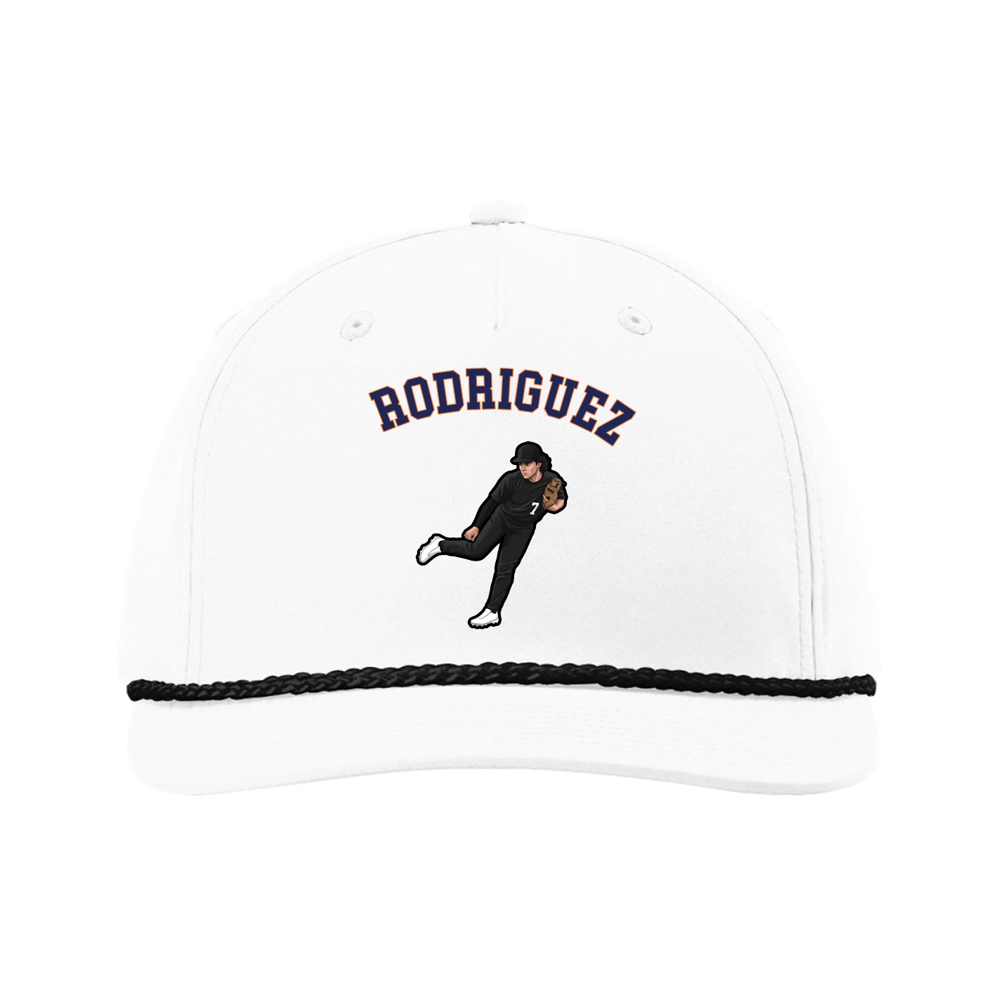 Five-Panel Classic Rope Cap — Shirsey Arch in White