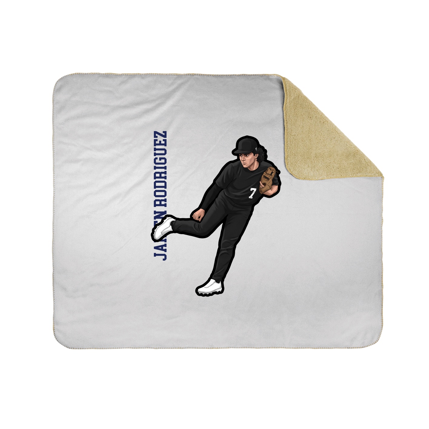 Throw Blanket — Name Vertical in White