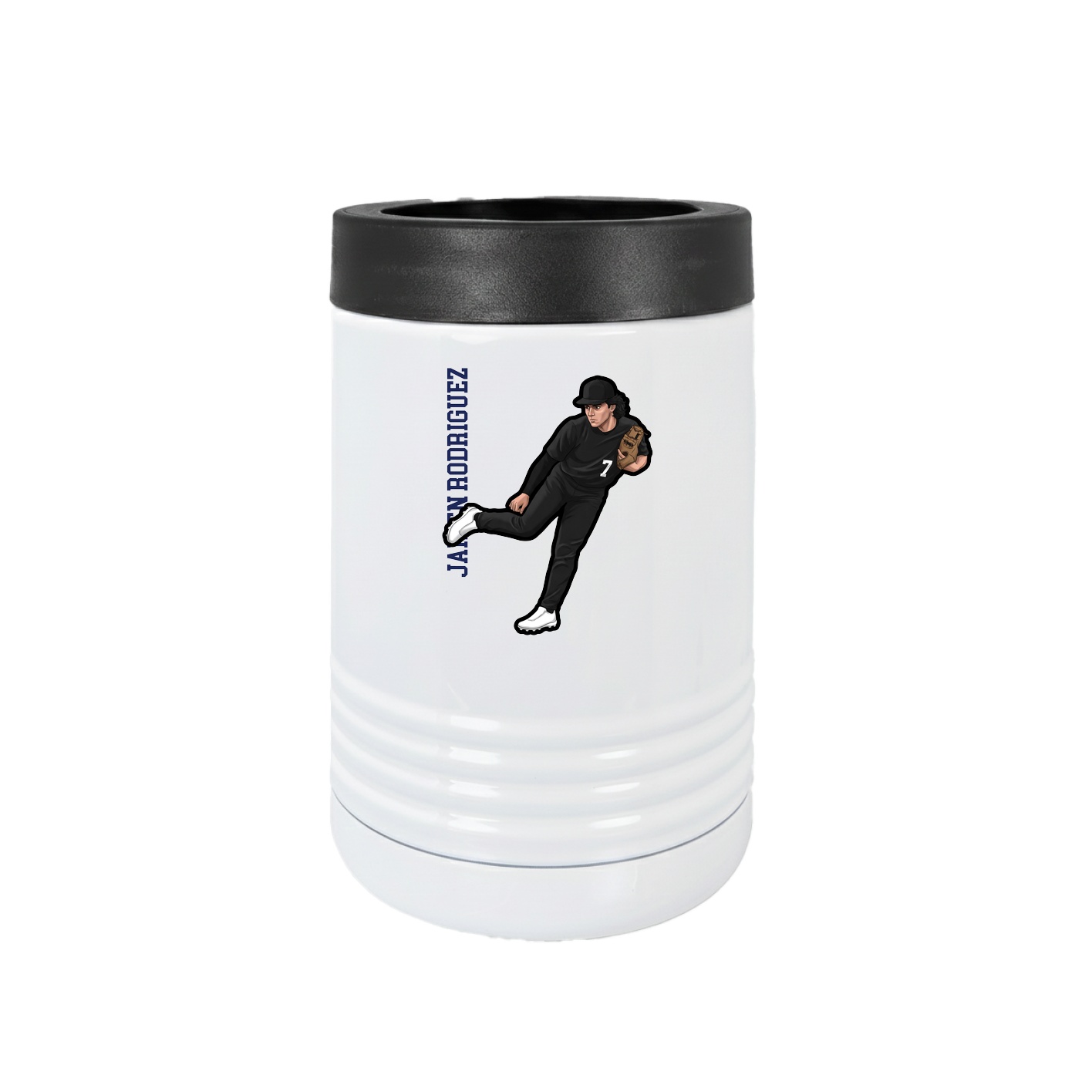 Beverage Holder — Name Vertical in White