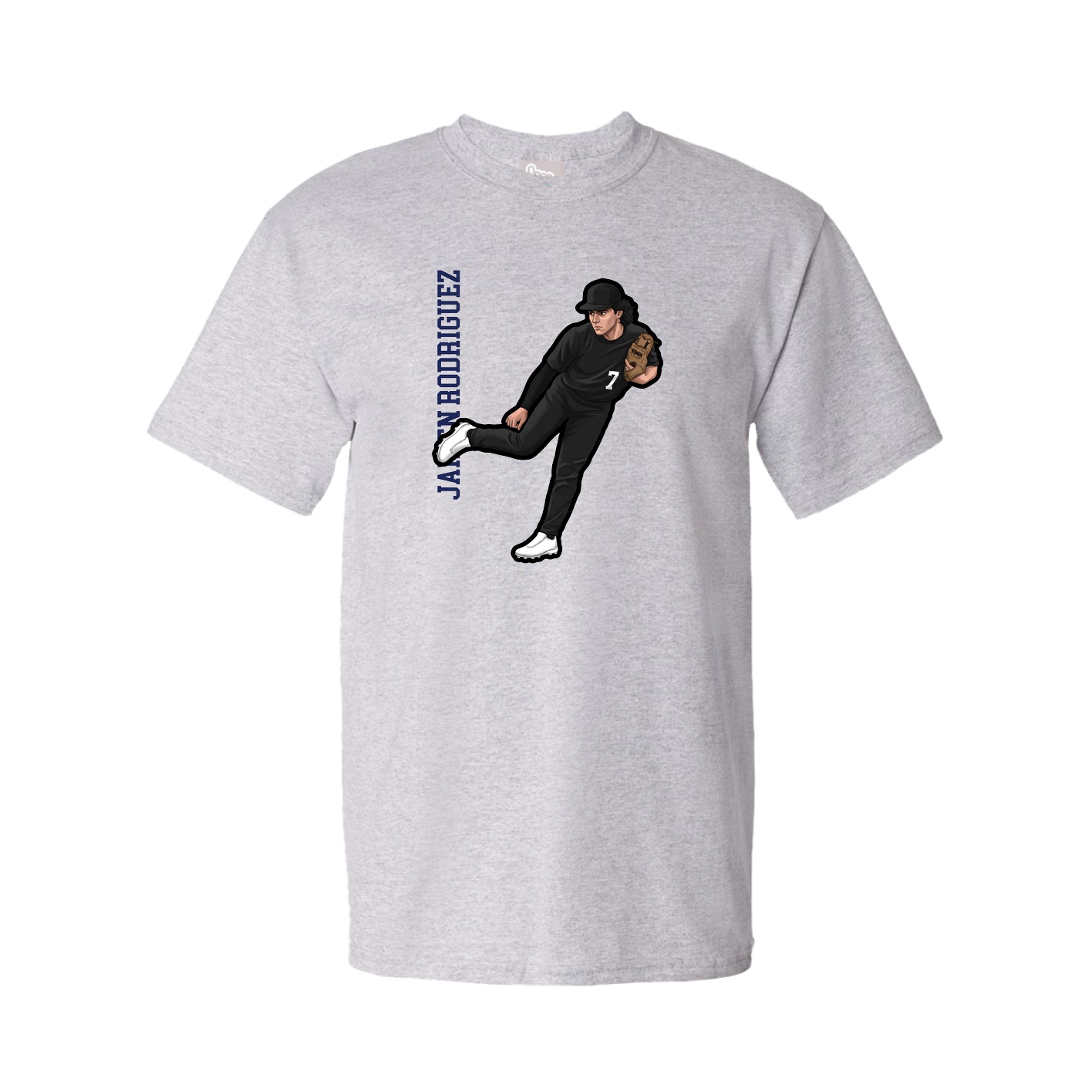 Tee — Name Vertical in Grey