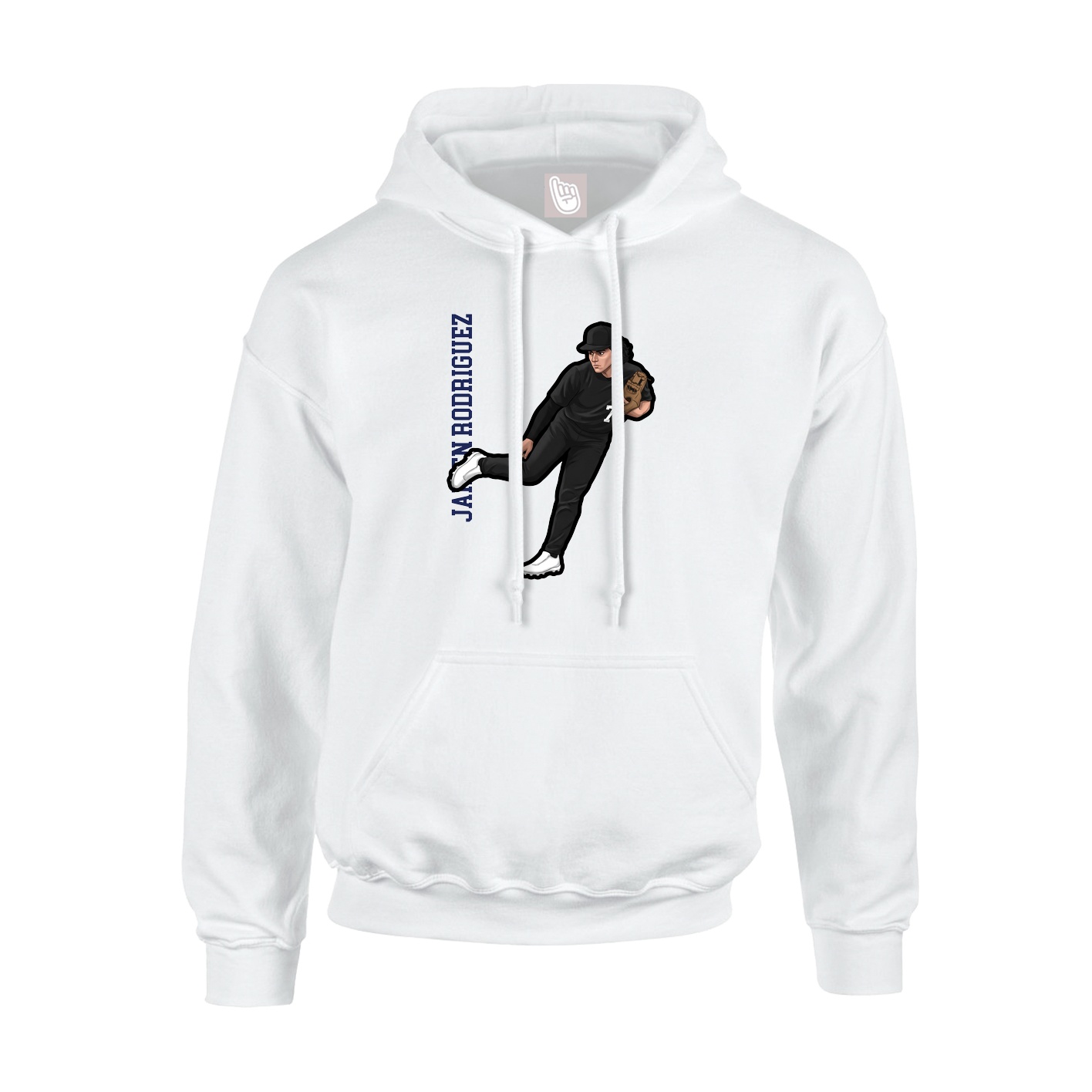 Hoodie — Name Vertical in White