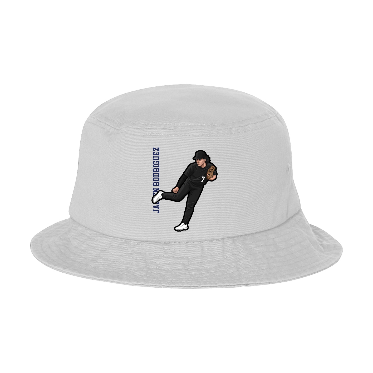 Bucket Cap — Name Vertical in White
