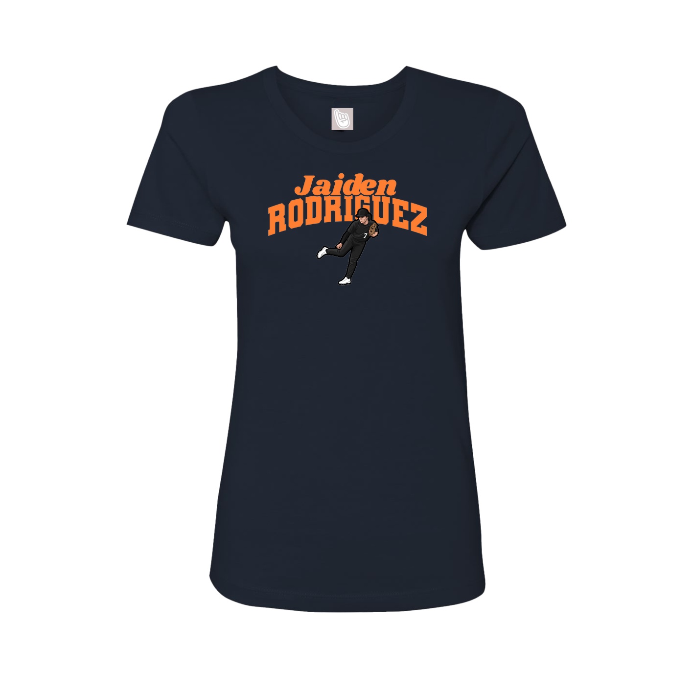 Fitted Women's Tee — Signature Arch in Navy