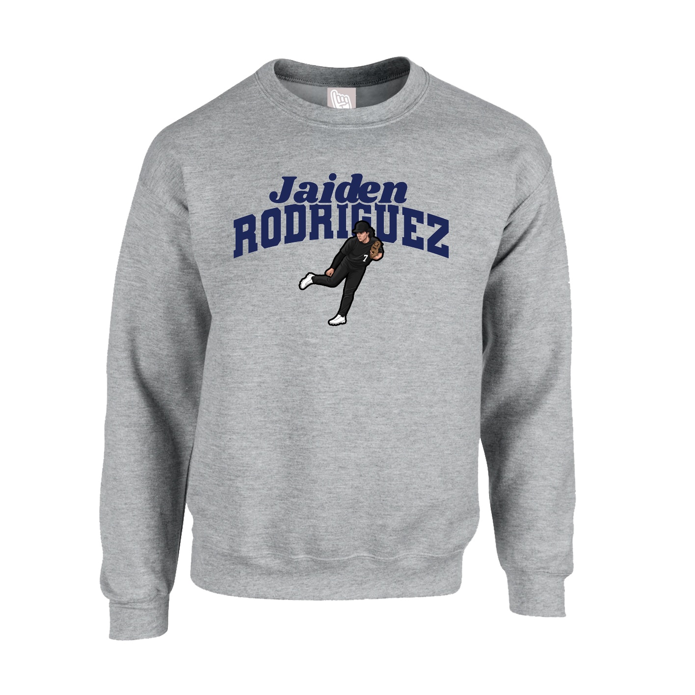 Fleece Crew — Signature Arch in Grey