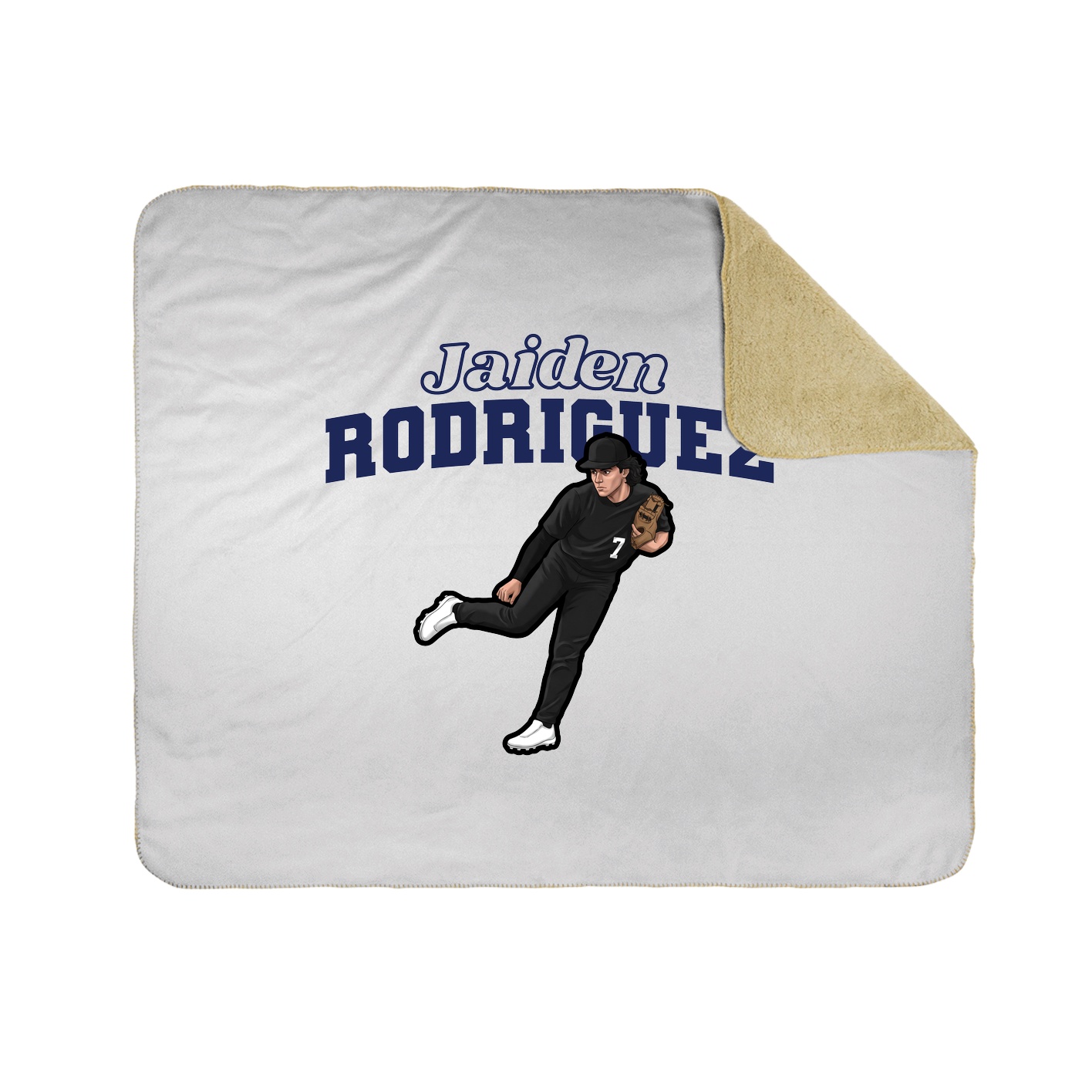 Throw Blanket — Name Arch in White