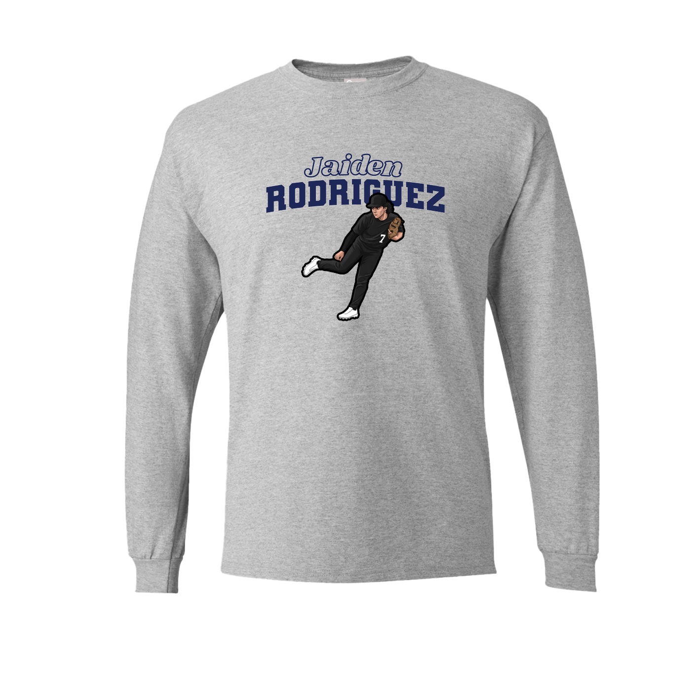 Long Sleeve Tee — Name Arch in Grey