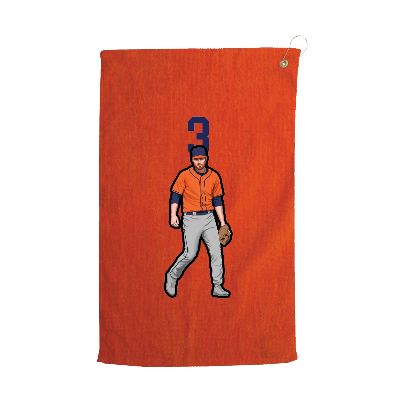 Golf Towel — Number Top in Orange