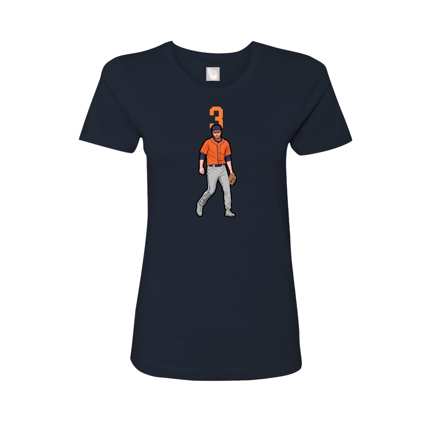 Fitted Women's Tee — Number Top in Navy