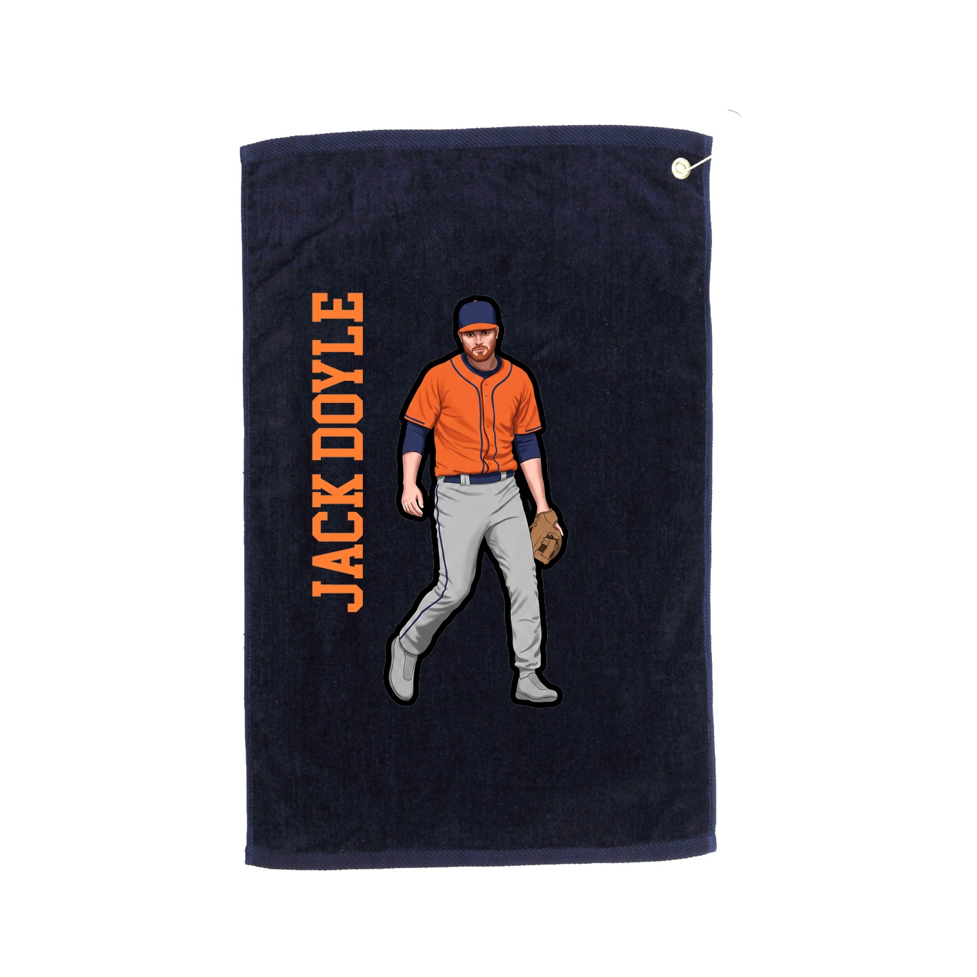 Golf Towel — Name Vertical in Navy