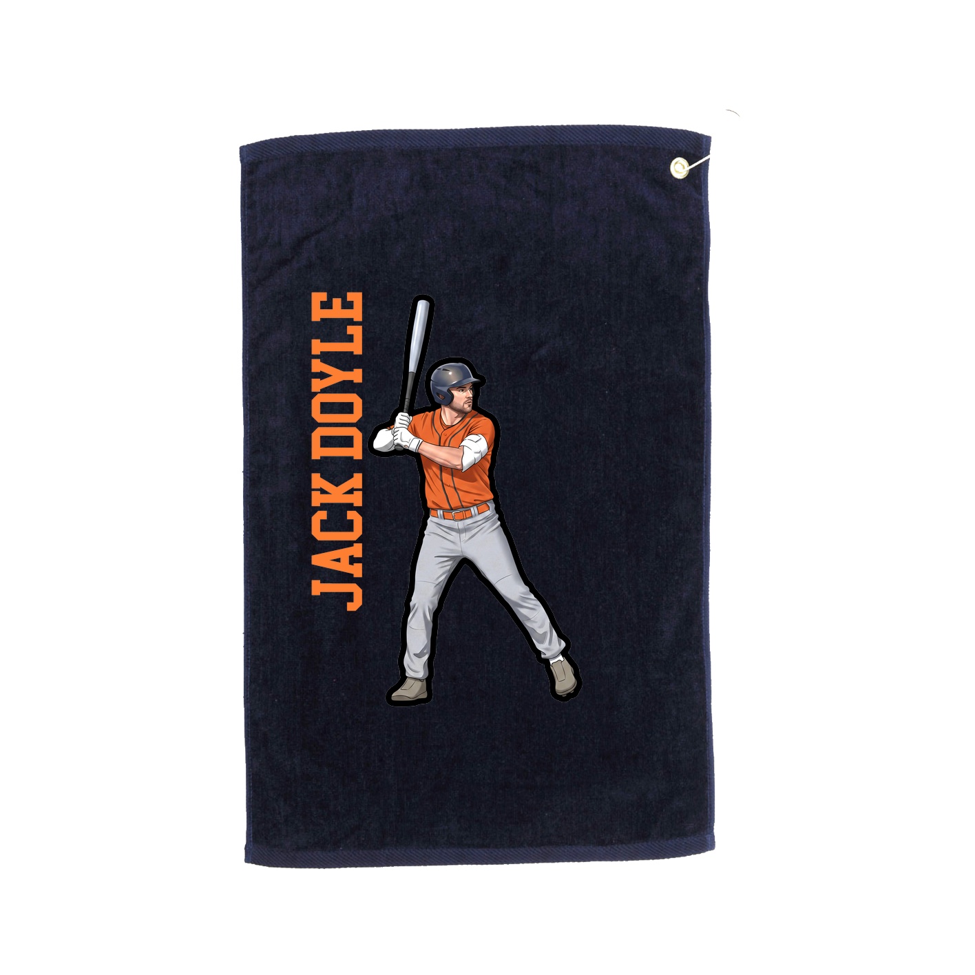 Golf Towel — Name Vertical in Navy