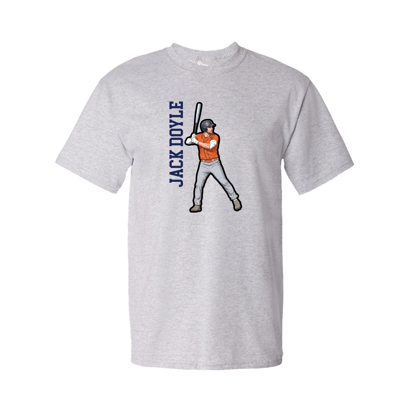 Youth Tee — Name Vertical in Grey