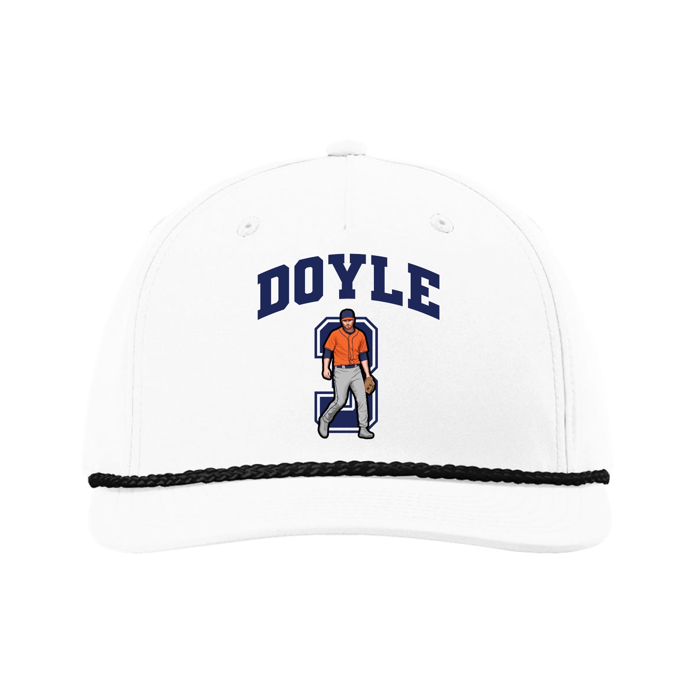 Five-Panel Classic Rope Cap — Number in White